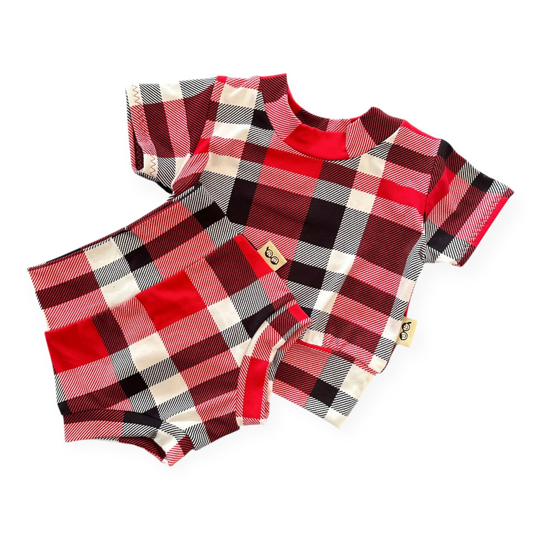 Classic Red Plaid Summer Lounge Set