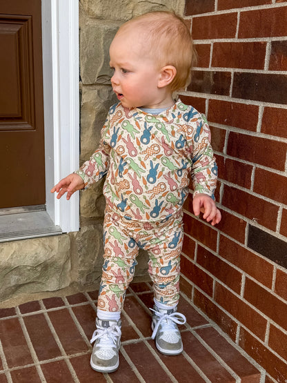 Gingham Easter Bunnies Ribbed Lounge Set