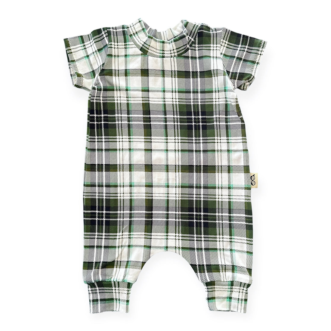 Evergreen Holiday Plaid Harem Romper