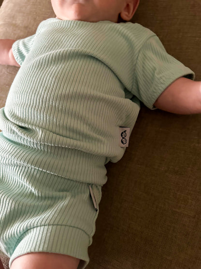 Mint Ribbed Summer Lounge Set