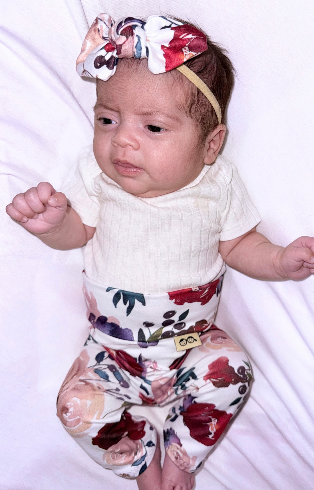 Burgundy Watercolor Floral Leggings