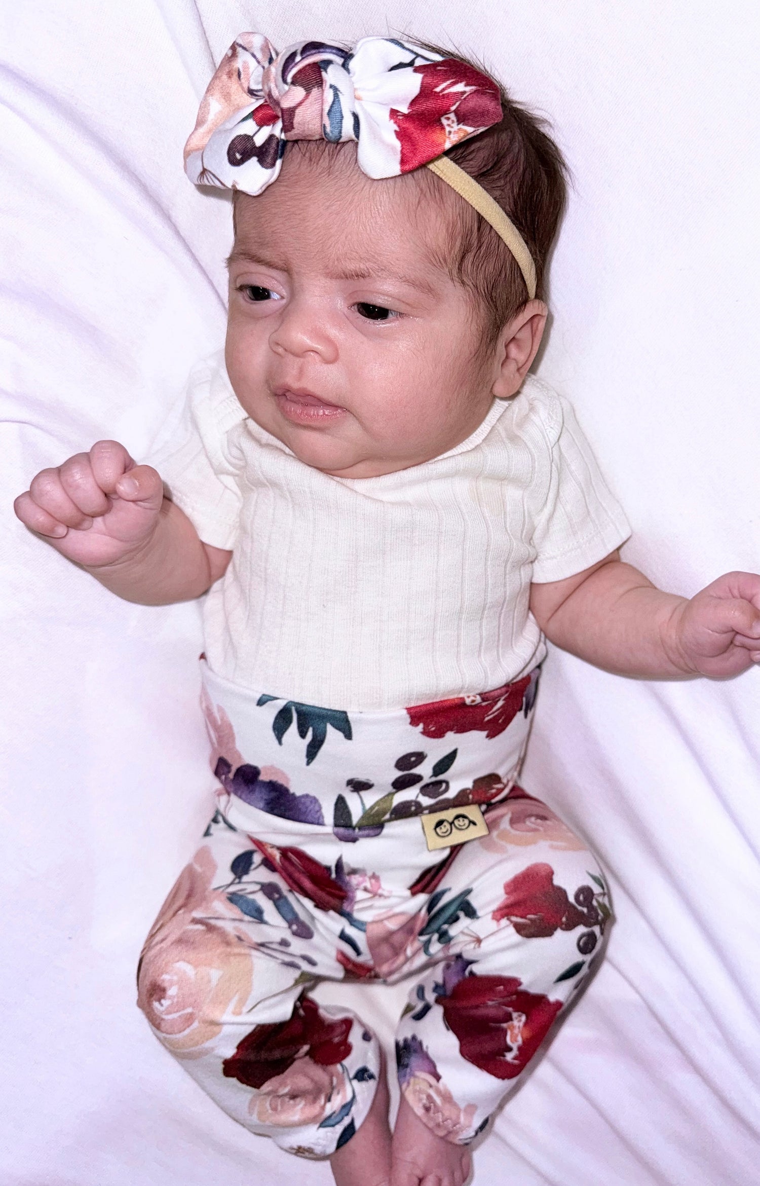 Burgundy Watercolor Floral Leggings