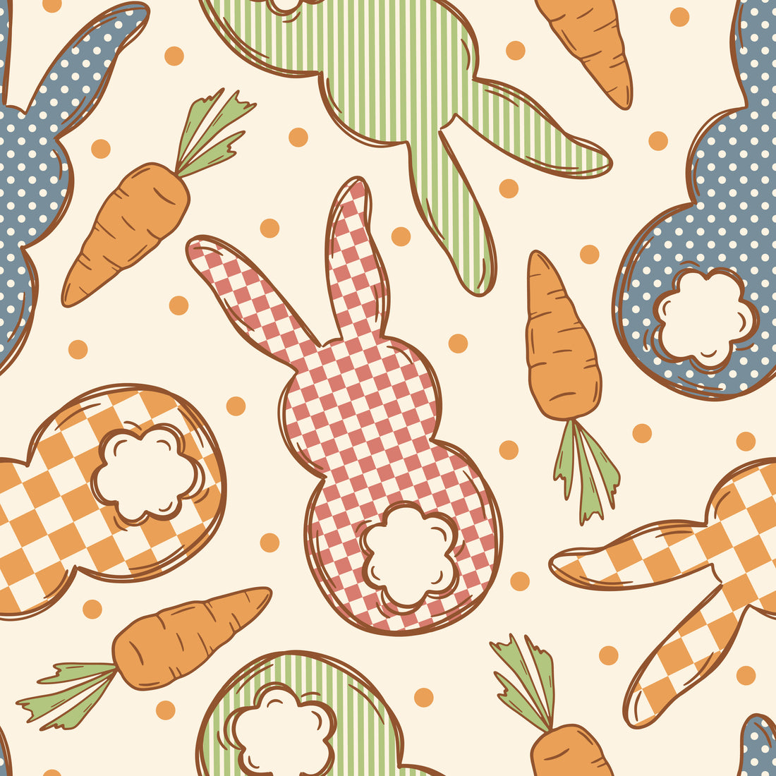 Easter Gingham Bunny Ribbed - Limited Vault Fabric