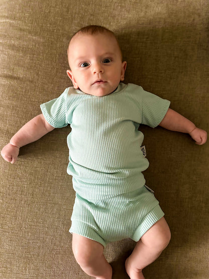 Mint Ribbed Summer Lounge Set