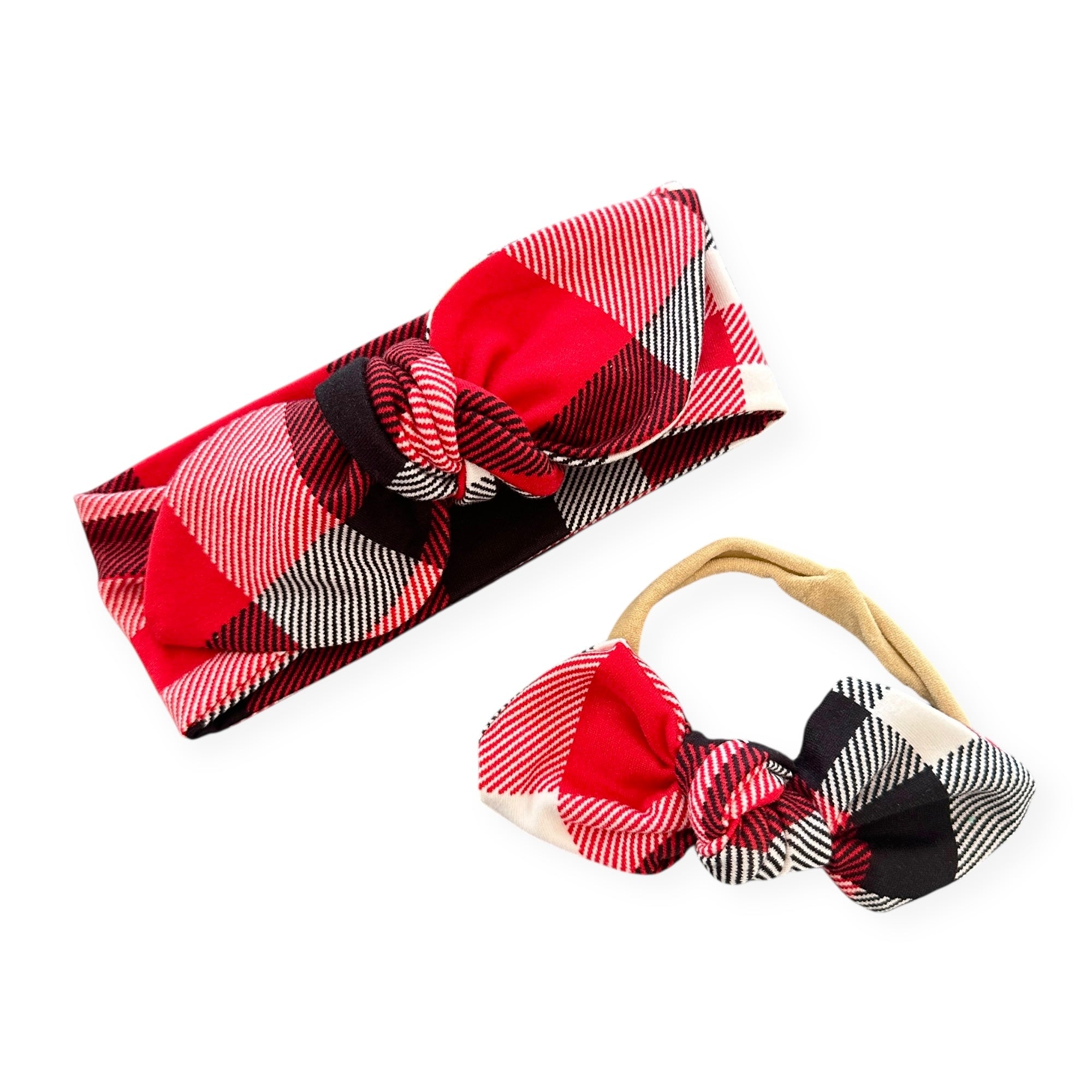 Classic Red Plaid Headbands