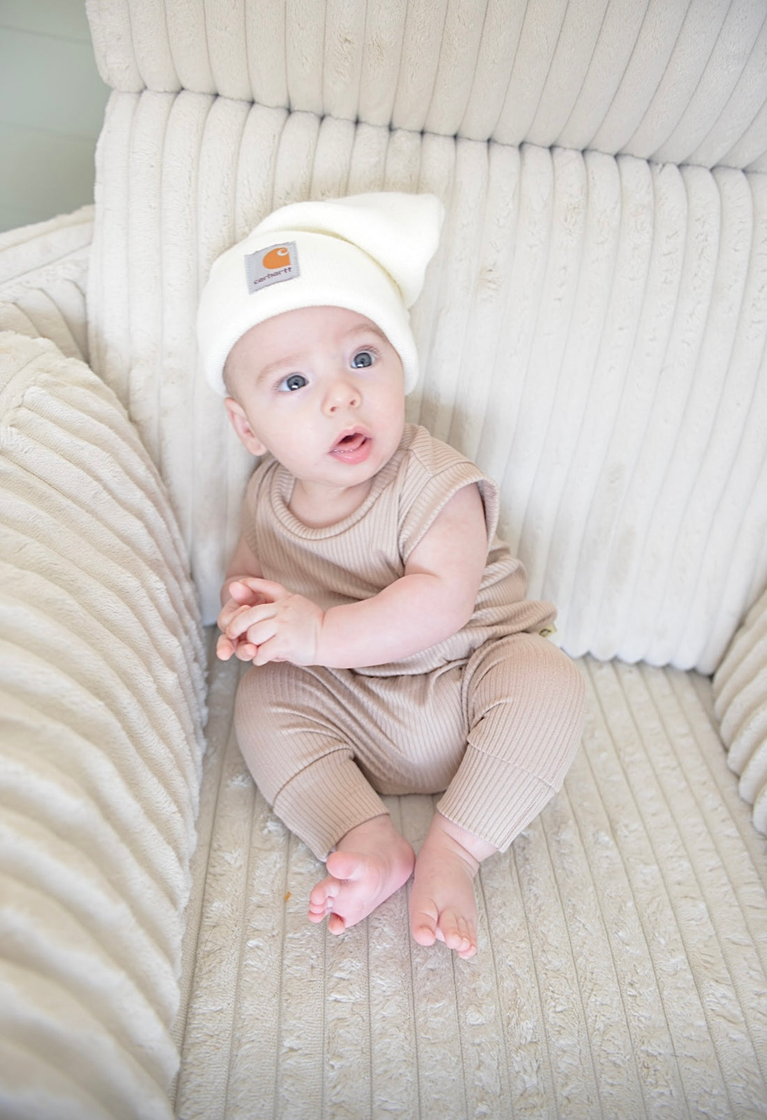 Sand Ribbed Harem Romper