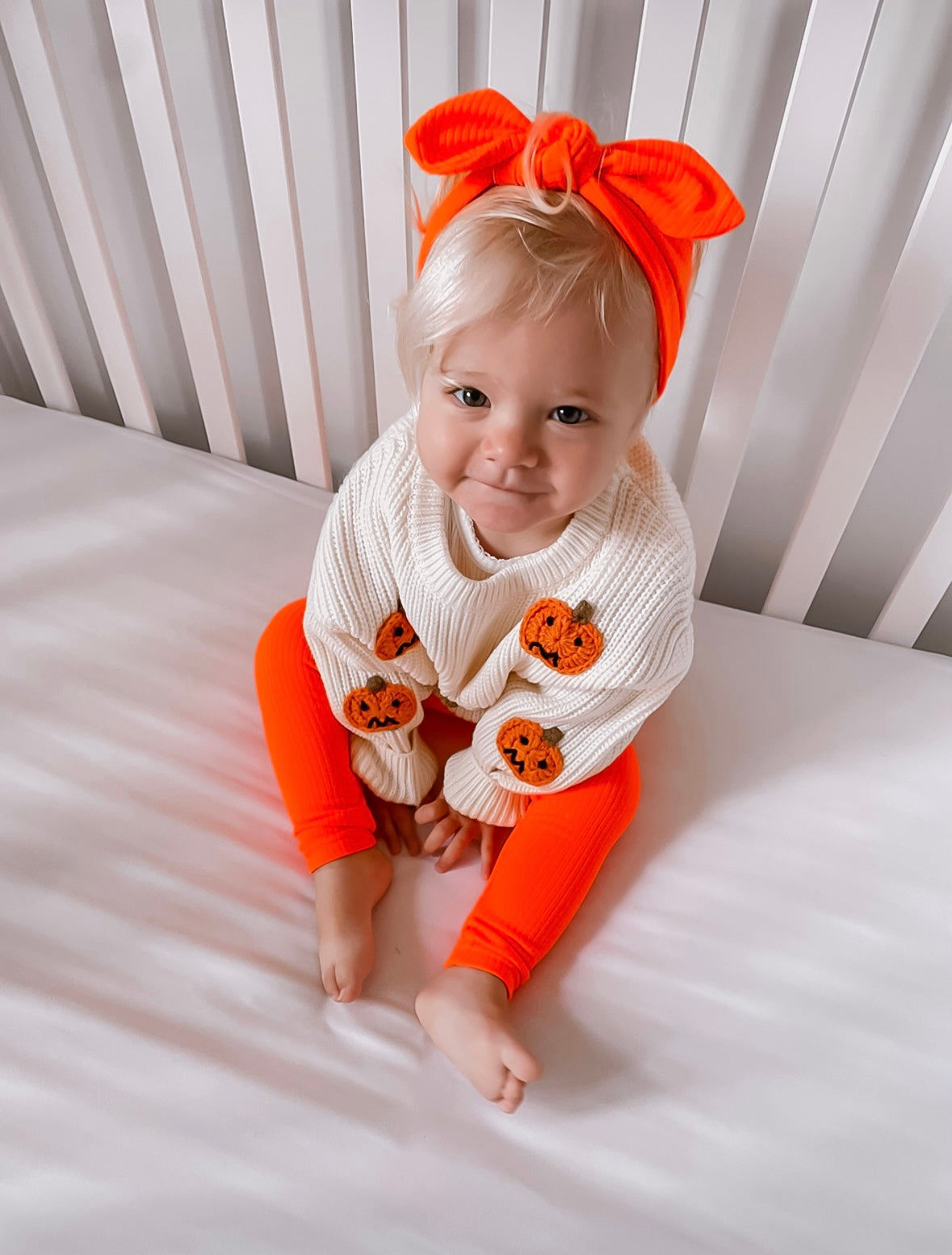 Bright Orange Ribbed Headbands