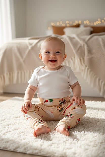 Vintage Christmas Ribbed Leggings