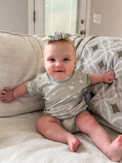 Blue Ribbon Geese Ribbed Summer Lounge Set