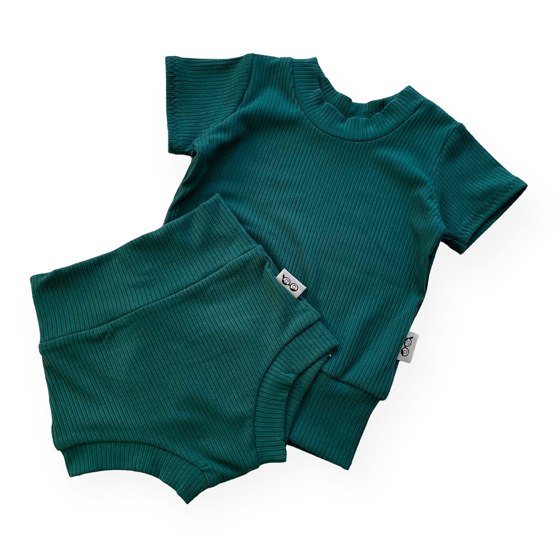 Hunter Green Ribbed Summer Lounge Set