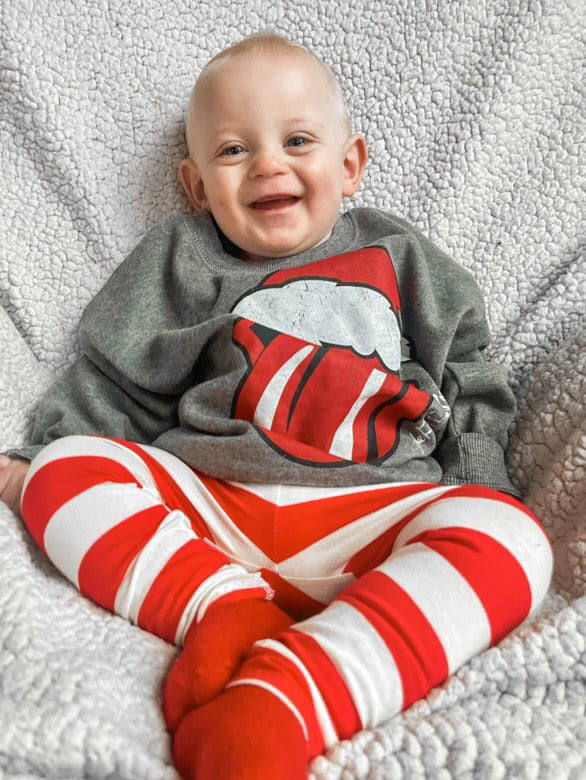 Red/White Stripe Leggings