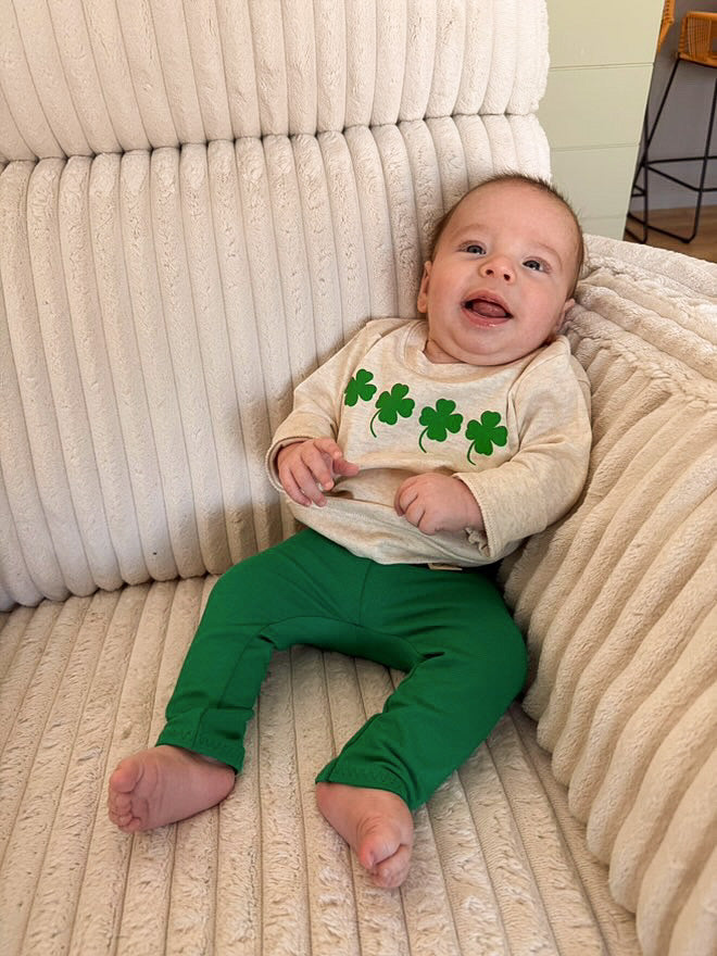 Lucky Clovers and Green Leggings Lounge Set