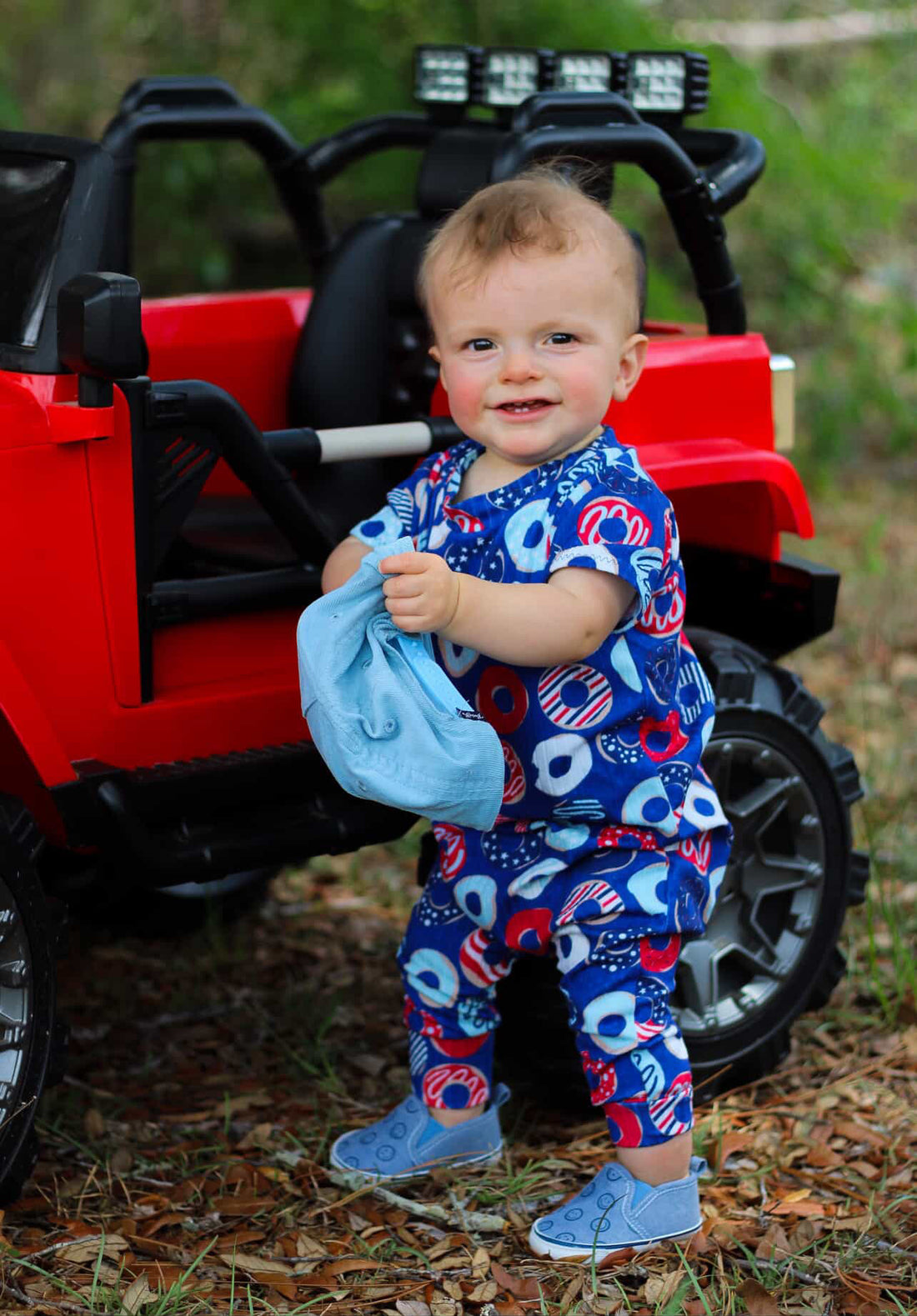 American Donut Party Ribbed Harem Romper
