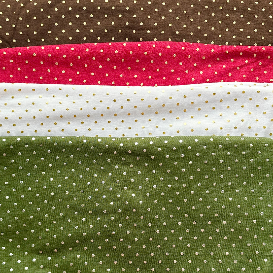 Foil Dots (cocoa, red, white or army green) - Limited Vault Fabric