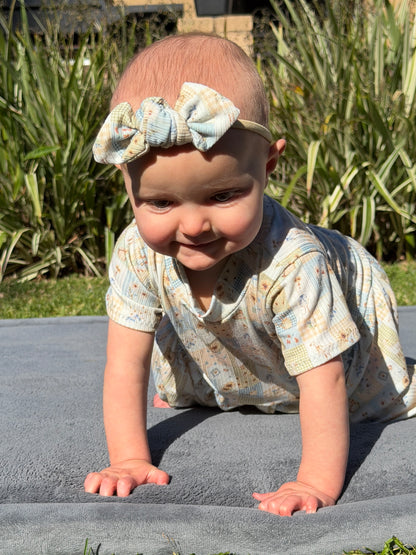Sunflower Patchwork Ribbed Headbands