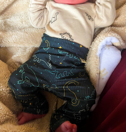 Cosmic Dino Nights Ribbed Leggings