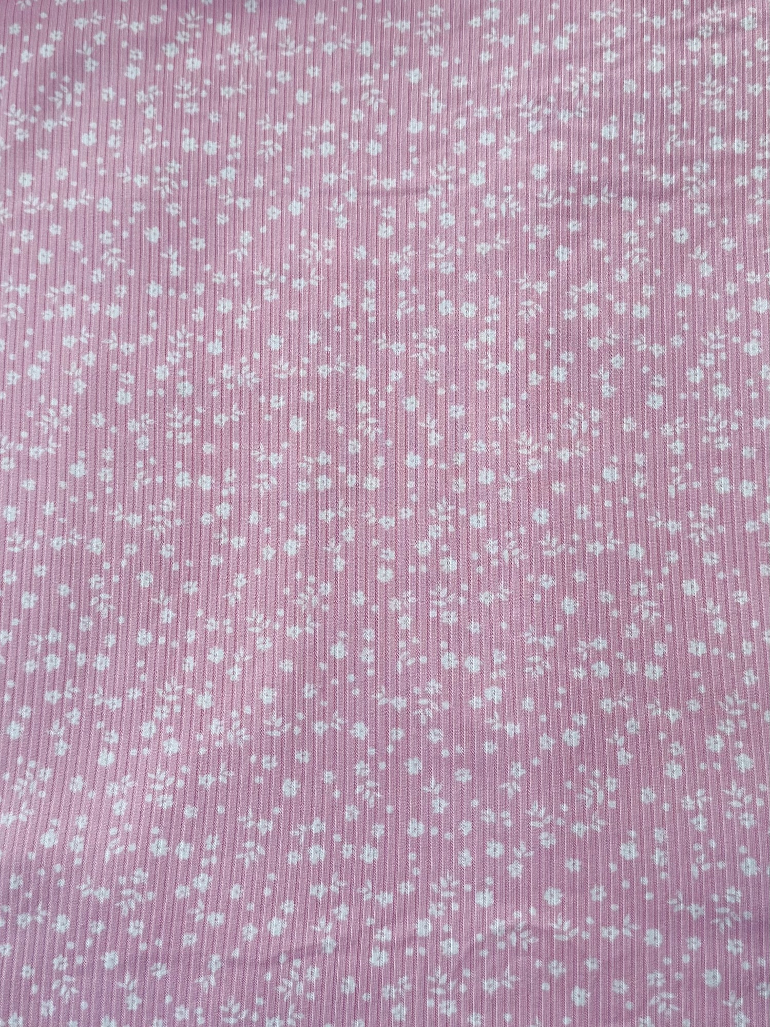 Little Wildflowers Baby Pink Ribbed - Limited Vault Fabric