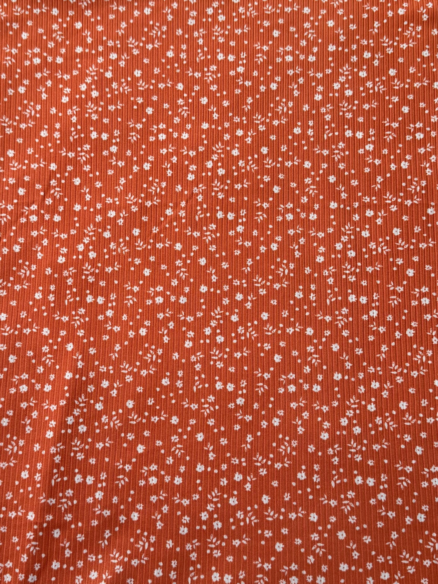 Little Wildflowers  Bunt Orange Ribbed - Limited Vault Fabric