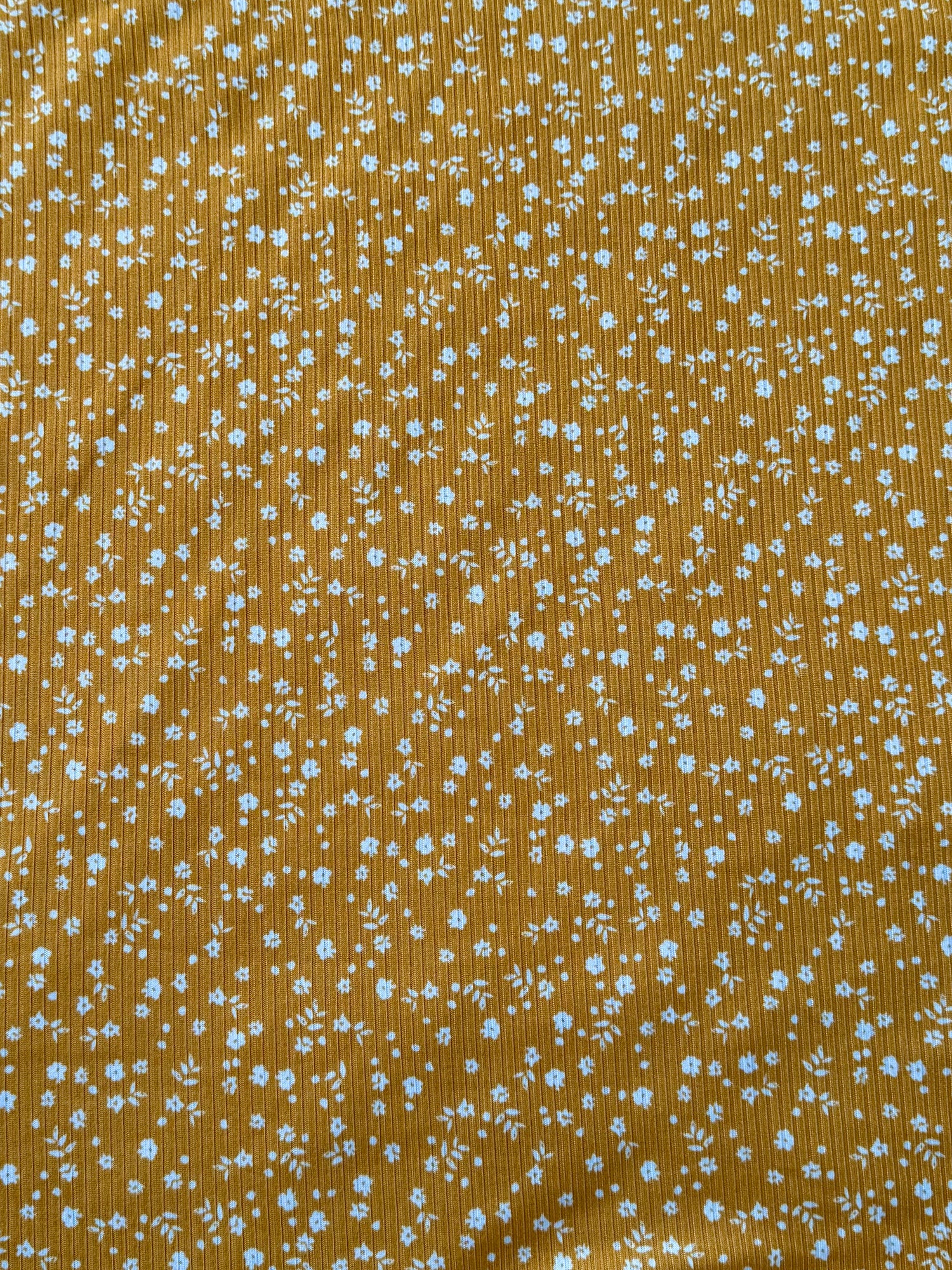 Little Wildflowers Mustard Ribbed - Limited Vault Fabric