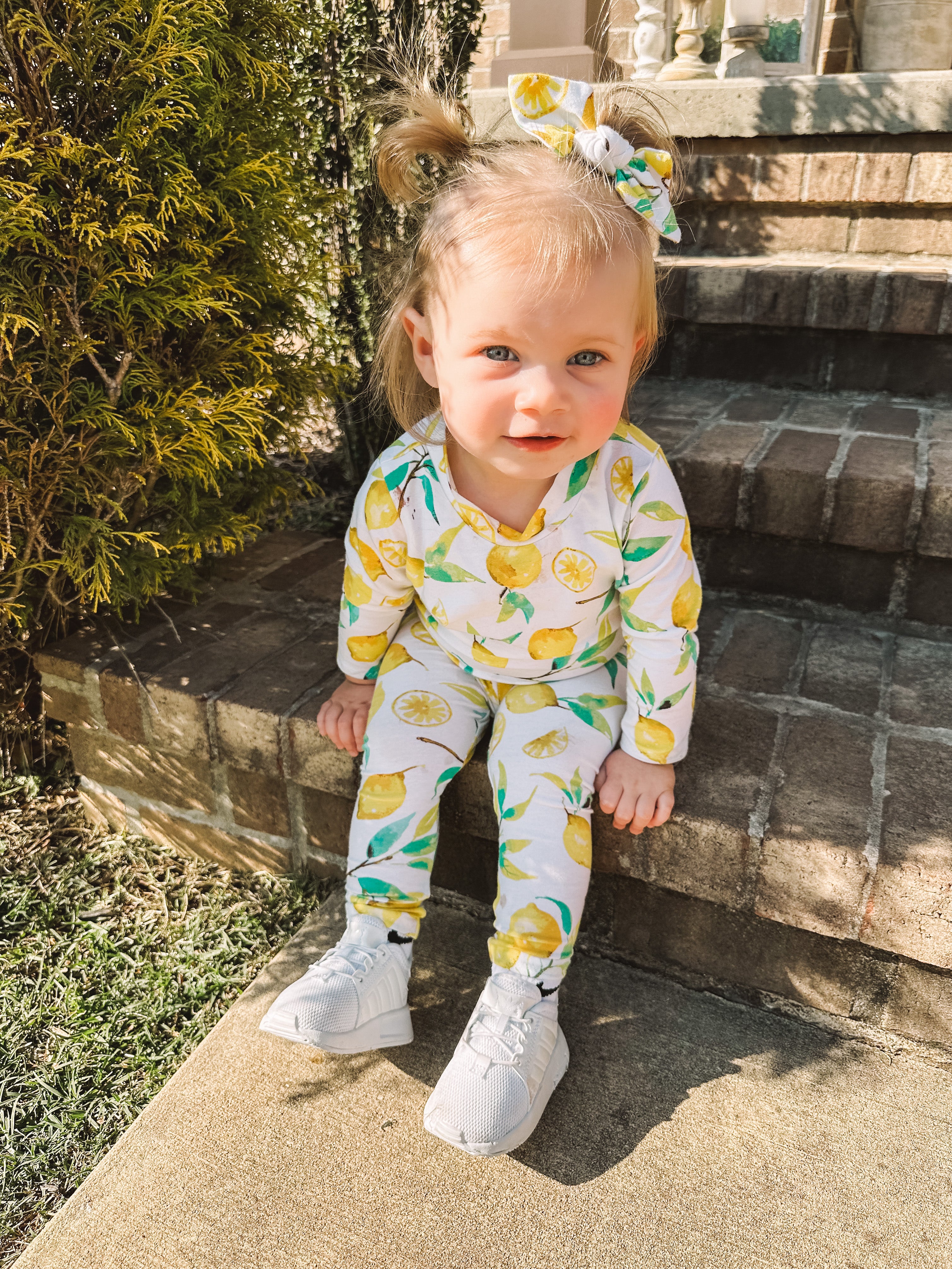 Baby Girl in Lemons on White Headbands