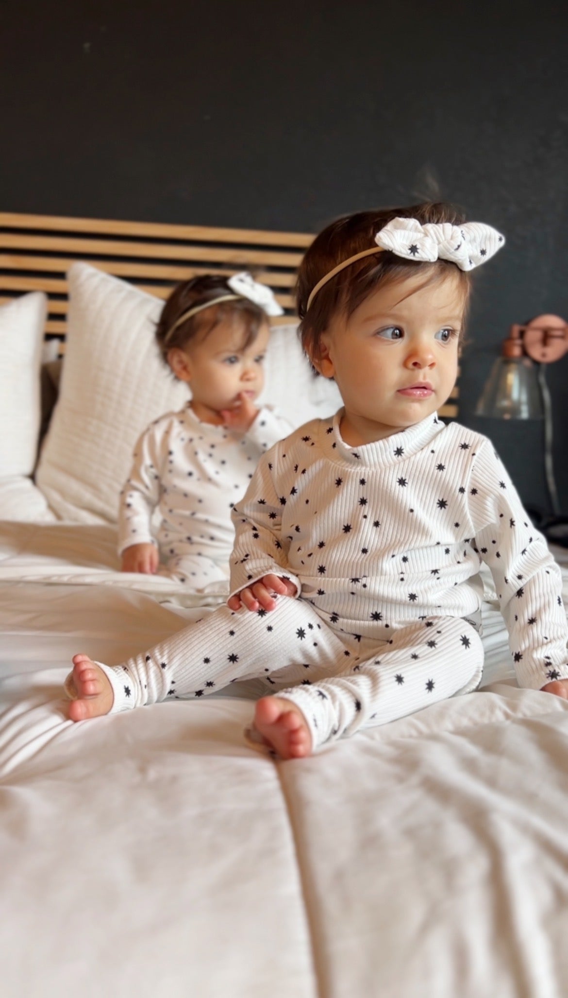 My Lucky Stars on White Ribbed Lounge Set