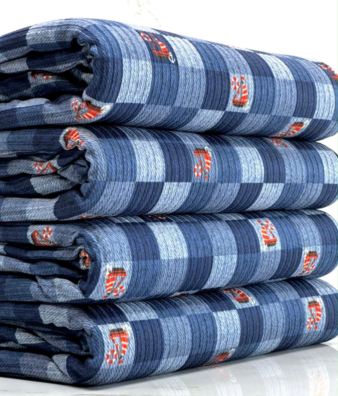 Sailboats Denim Checkers Ribbed - Limited Vault Fabric