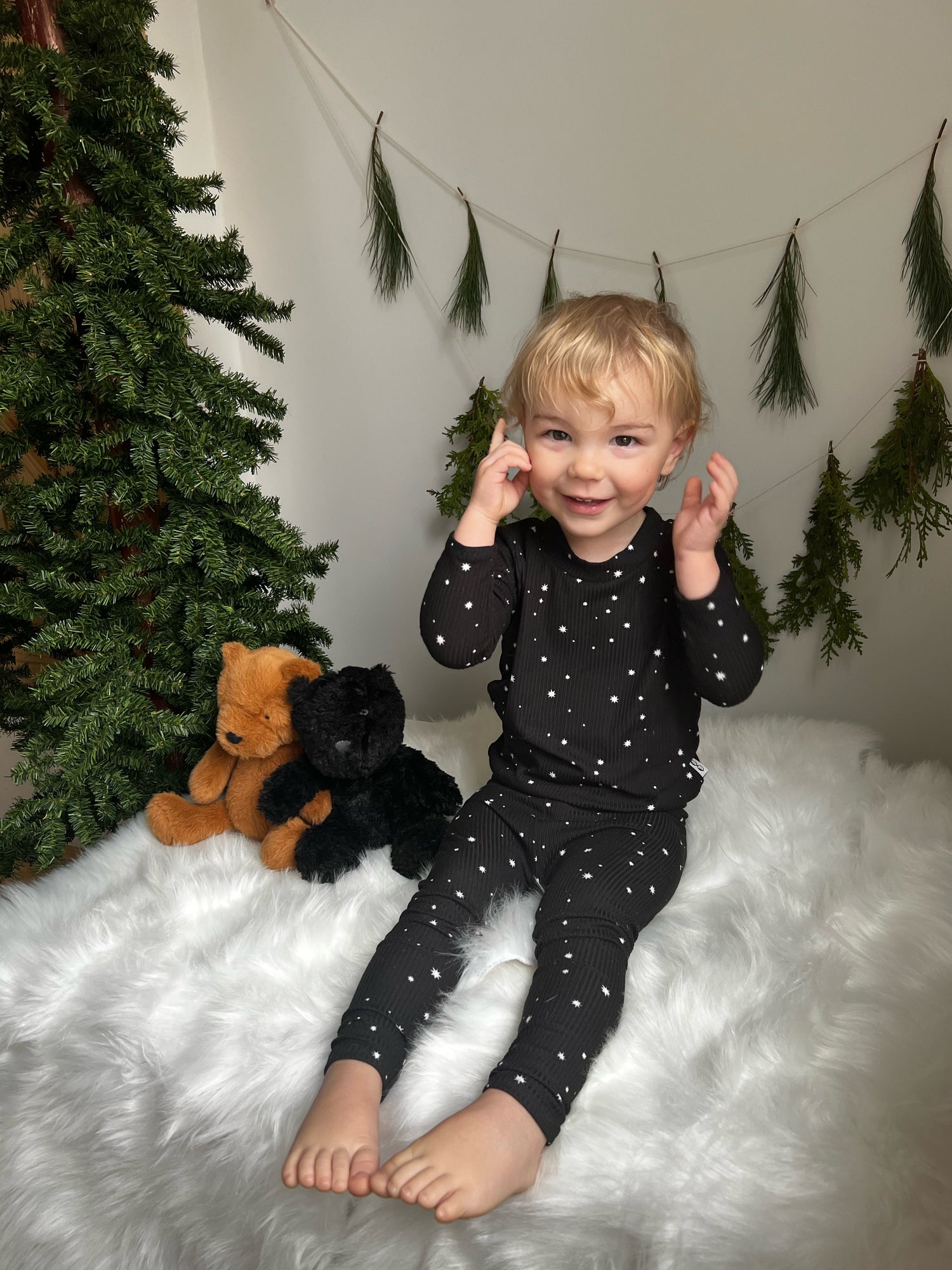 My Lucky Stars on Black Ribbed Lounge Set