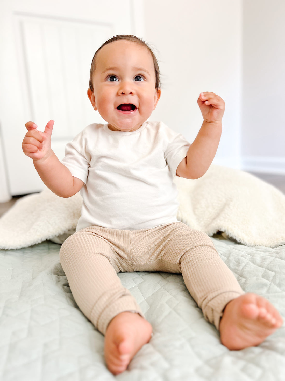 Sand Ribbed Leggings