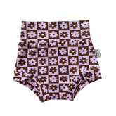 Cocoa Ribbed and Purple & Brown Checkered Floral Summer Lounge Set 