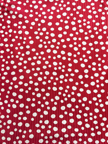 Darker Red With Large White Dots Ribbed - Limited Vault Fabric