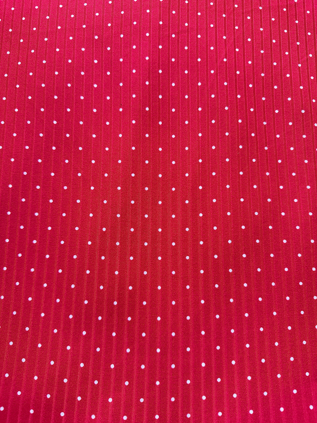 Red With Tiny White Dots Ribbed - Limited Vault Fabric