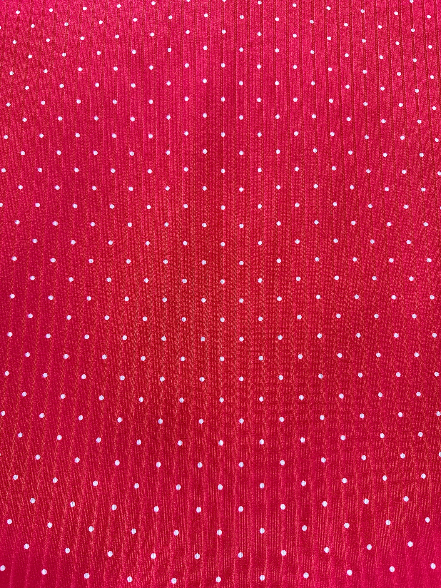 Red With Tiny White Dots Ribbed - Limited Vault Fabric