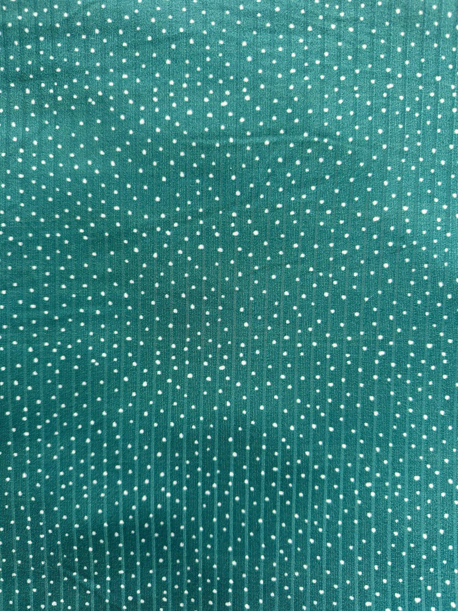Teal With Tiny White Dots Ribbed - Limited Vault Fabric