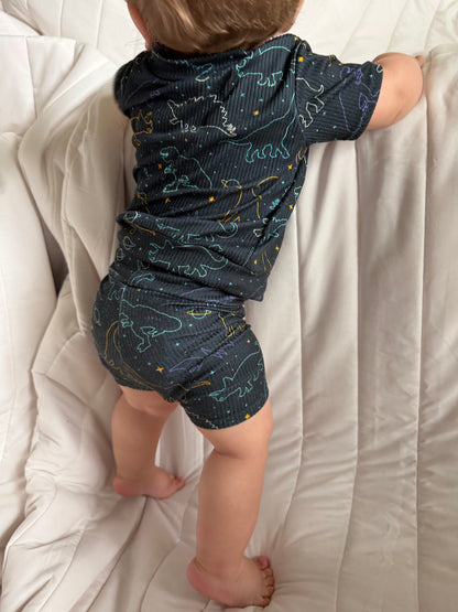 Cosmic Dino Nights Ribbed Summer Lounge Set