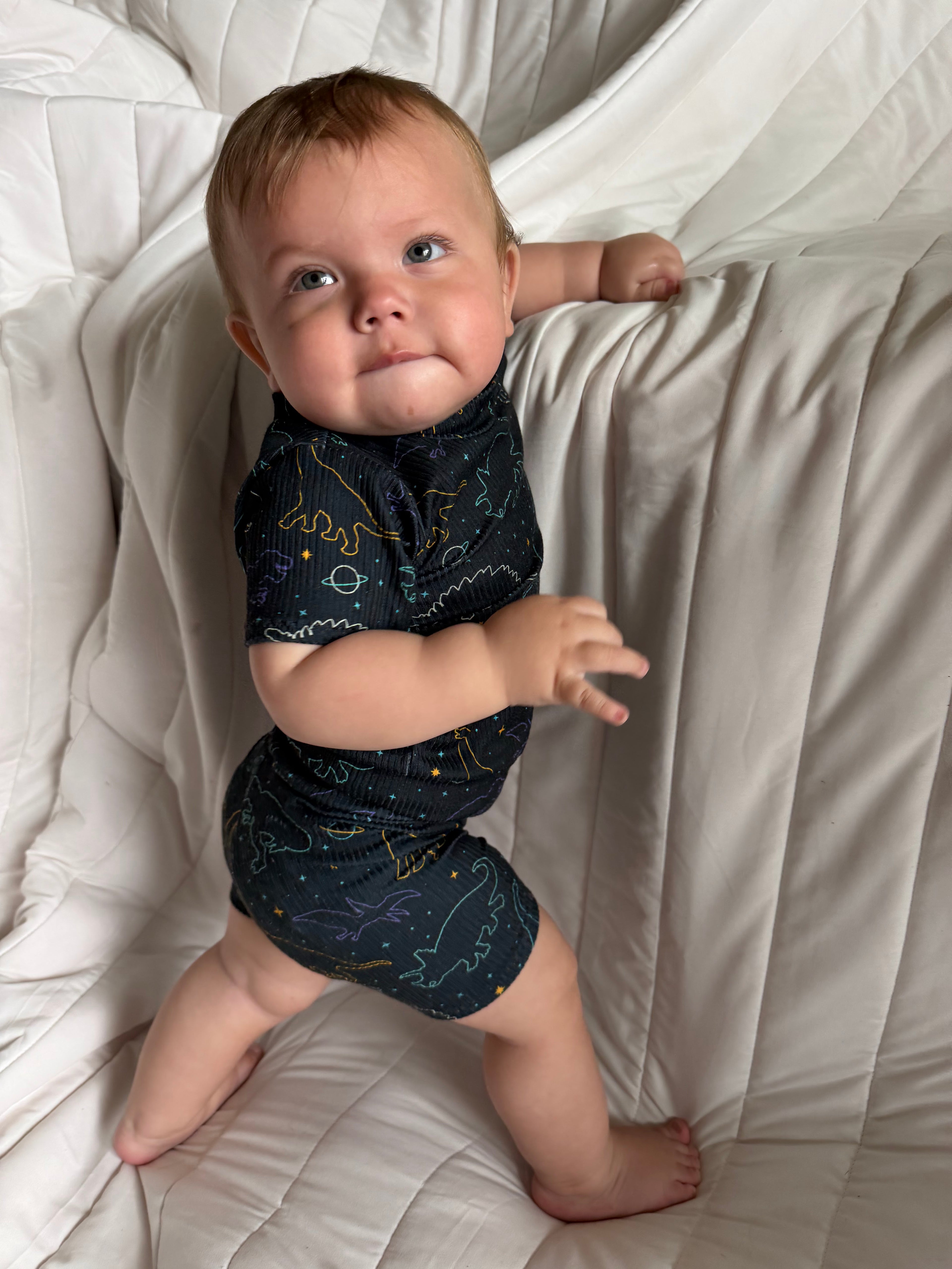 Cosmic Dino Nights Ribbed Summer Lounge Set