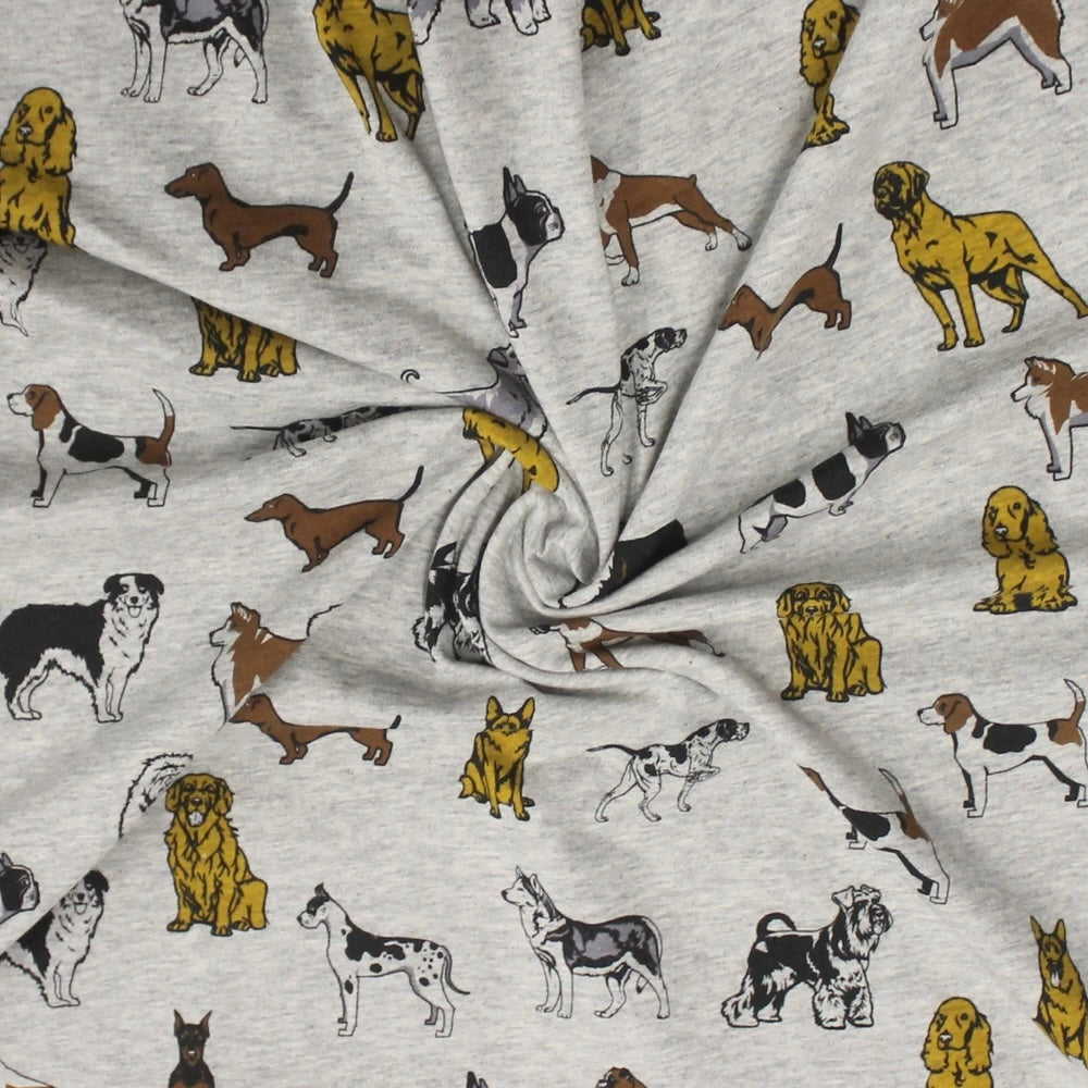 Dog Breeds 1x1  Rib - Limited Vault Fabric