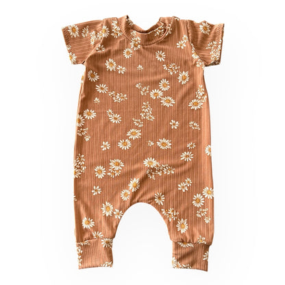 Caramel Daisies Harem Romper