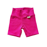 Fuchsia Ribbed Biker Shorts