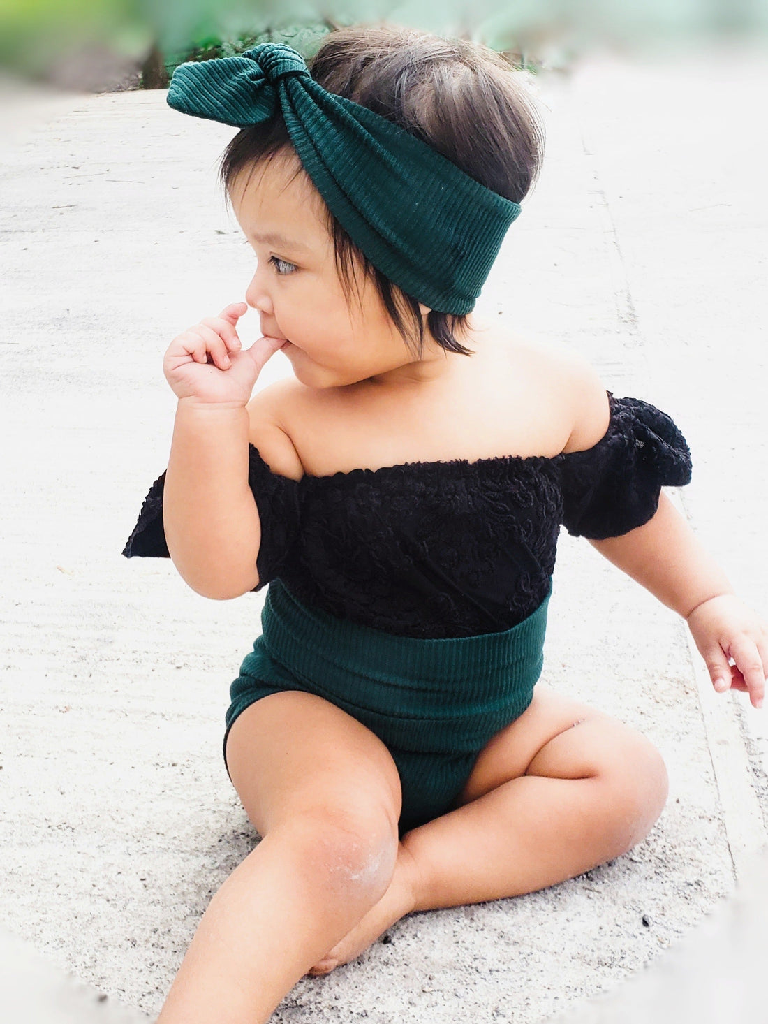 Hunter Green Ribbed Headbands