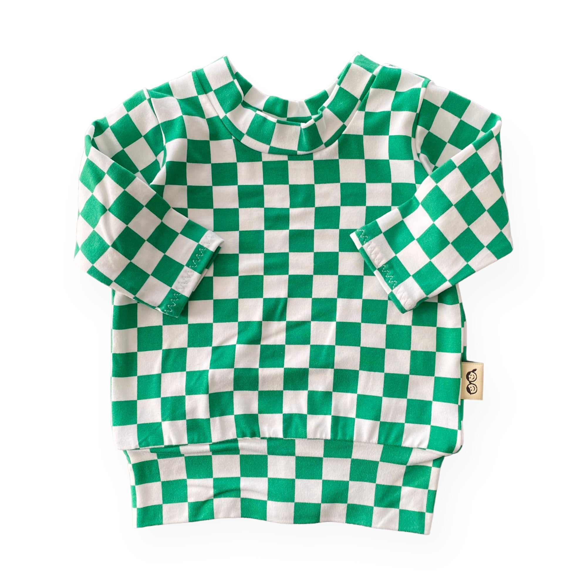 Green Checkered Lounge Top