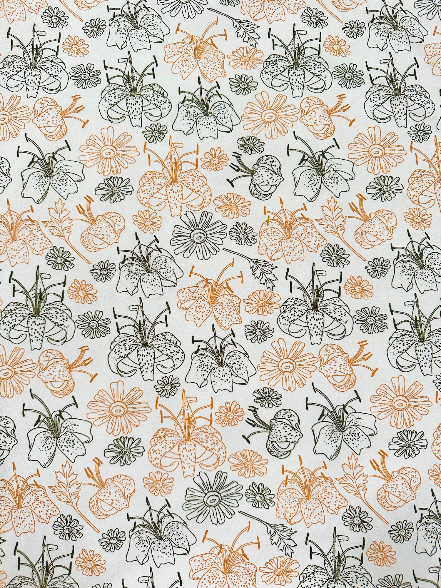 Neutral Sketched Flowers - Limited Vault Fabric