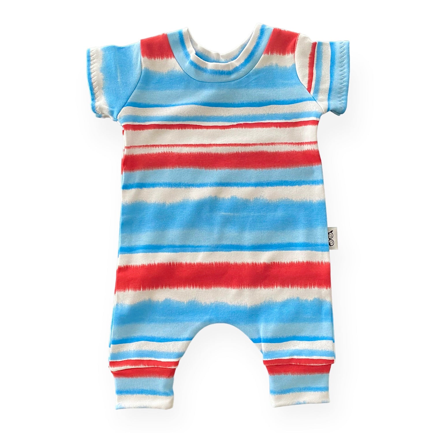 Patriotic Tie Dye Stripes Harem Romper