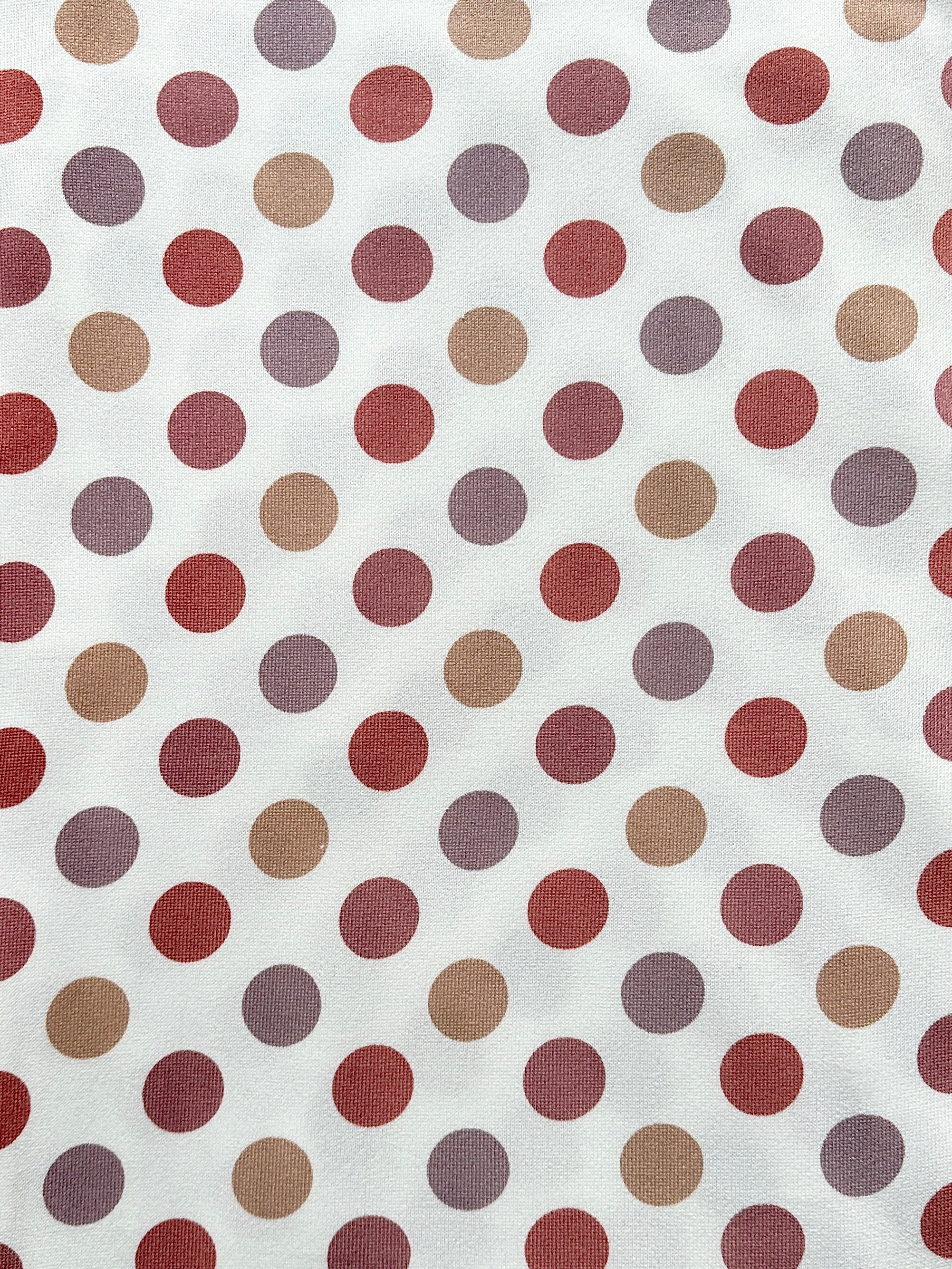 Vintage Confetti (rust, tan, mauve dots on white) - Limited Vault Fabric