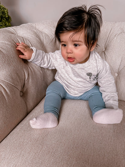 Chambray Ribbed Leggings