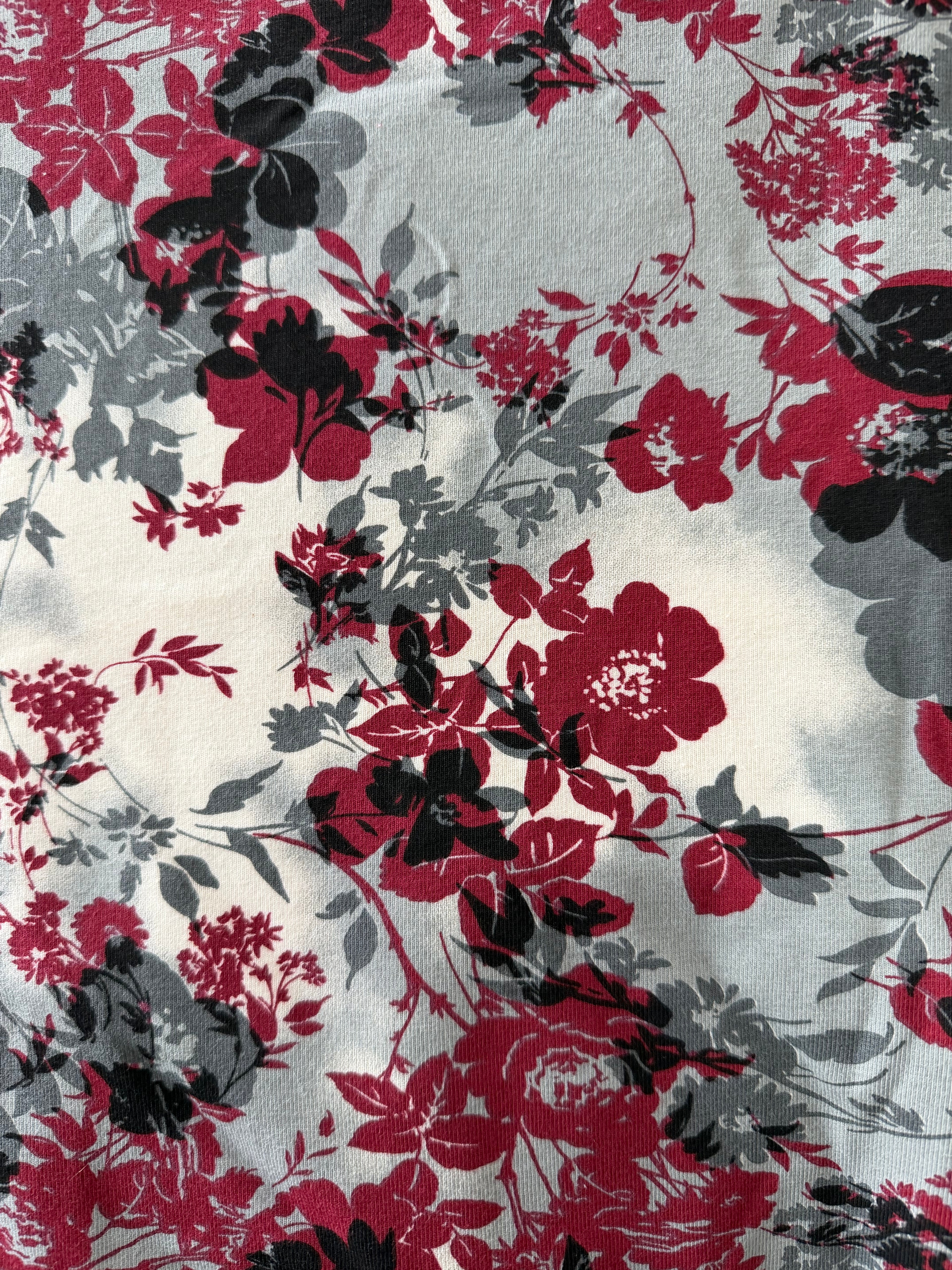 Organic Burgundy &amp; Gray Vintage Floral - Limited Vault Fabric