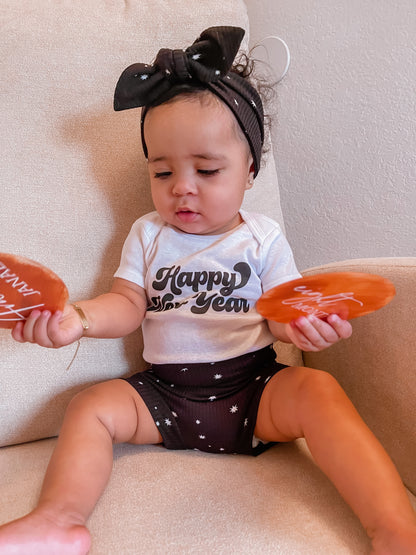 My Lucky Stars on Black Ribbed Bummies