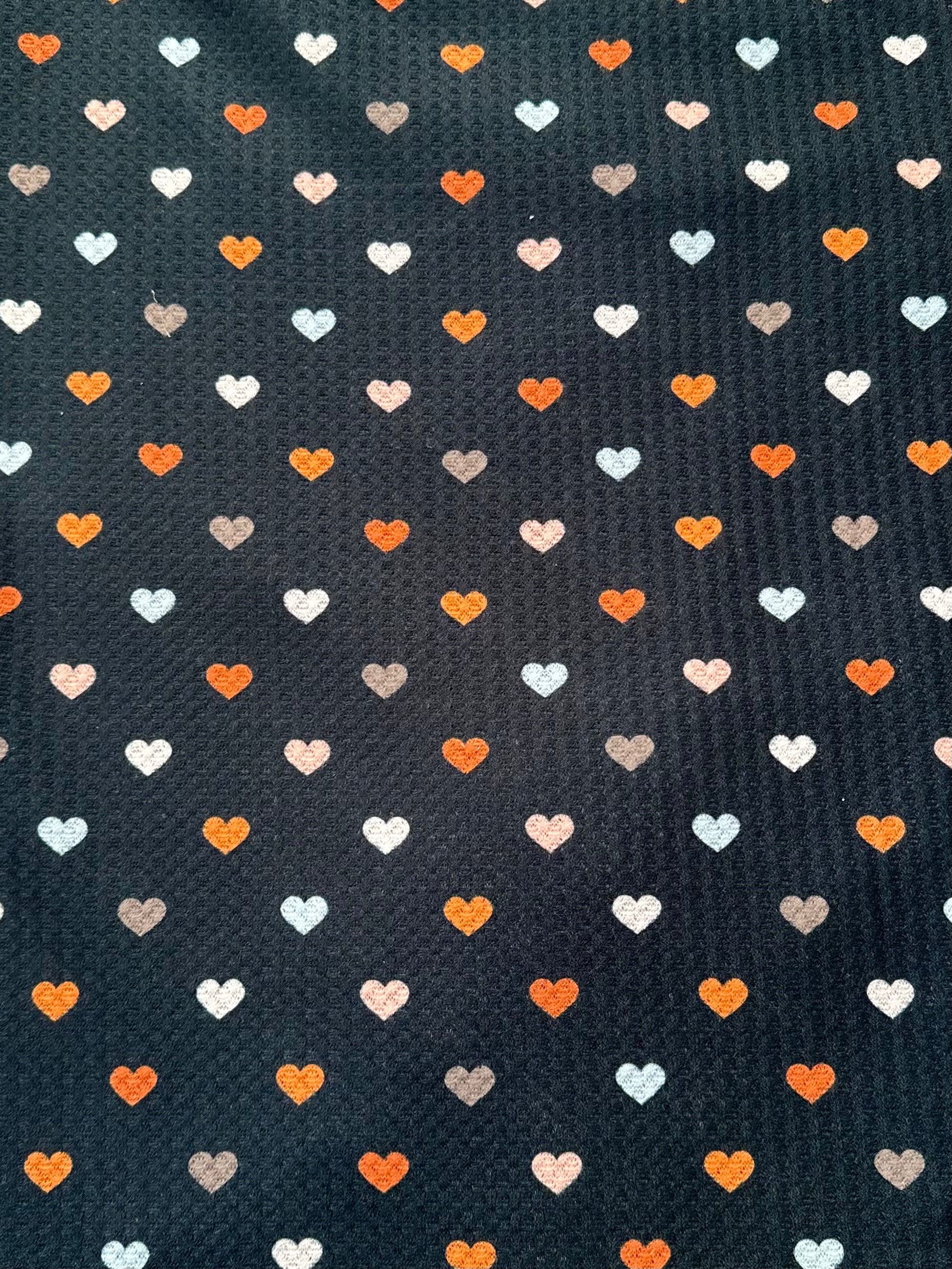 Night Hearts Waffle Knit - Limited Vault Fabric
