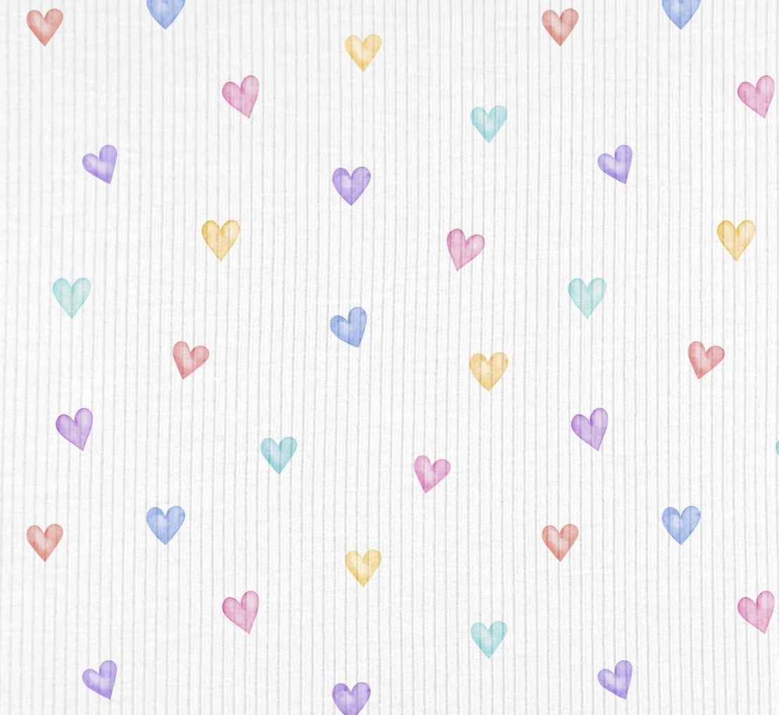Pastel Hearts Ribbed - Limited Vault Fabric