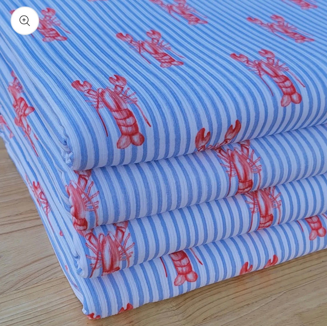 Red Lobster Blue Stripe Ribbed - Limited Vault Fabric