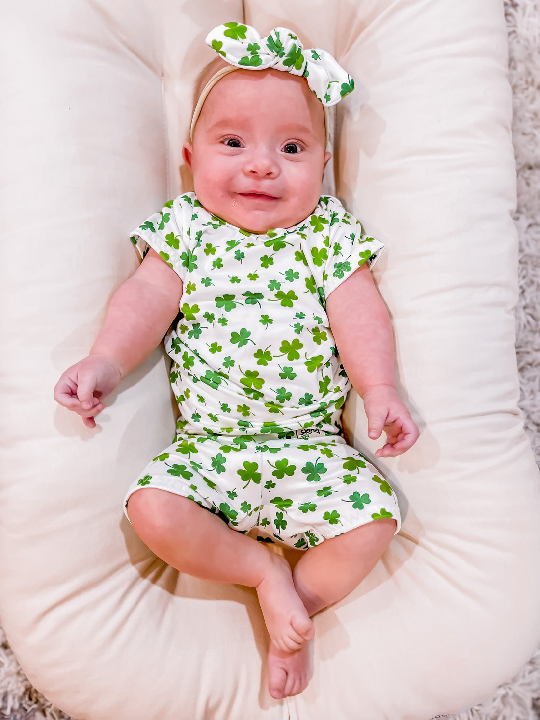 Dainty Shamrocks Biker Shorts Lounge Set